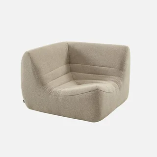 Modular corner sofa 7-seater boucle textured fabric with footrest Sokol