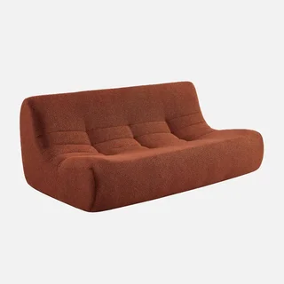 Modular corner sofa 7-seater boucle textured fabric with footrest Sokol