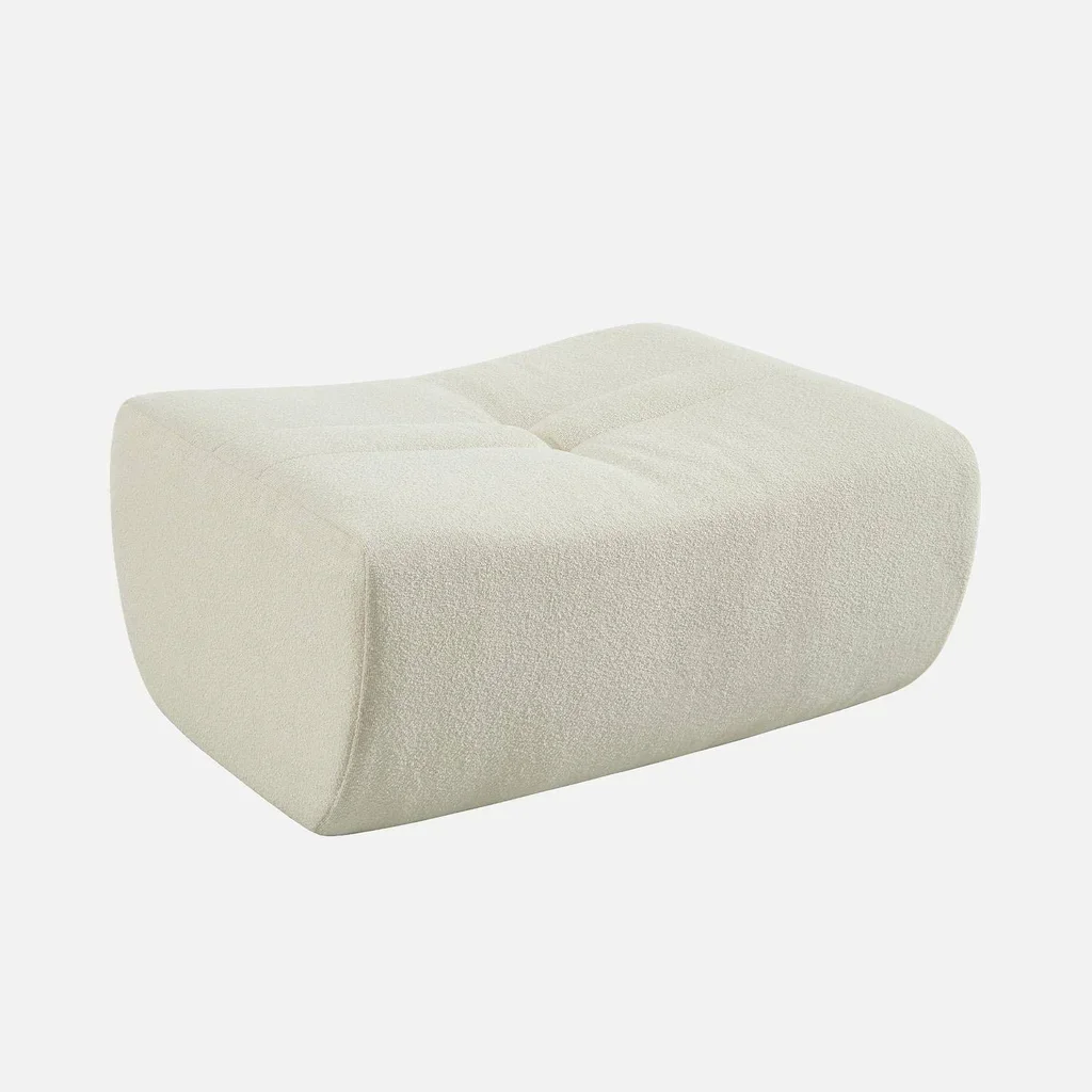 Modular Corner Sofa 7 Seater Boucle Textured Fabric with Footrest Sokol