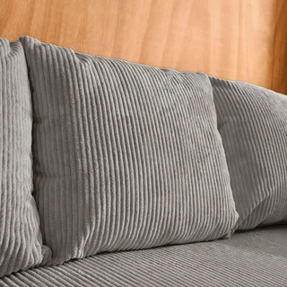 Canapé d'angle modulable convertible velours côtelé 3 places méridienne réversible Almo