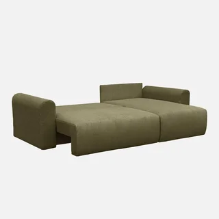 Canapé d'angle modulable convertible velours côtelé 3 places méridienne réversible Almo