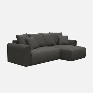 Canapé d'angle convertible velours côtelé 3 places méridienne réversible
