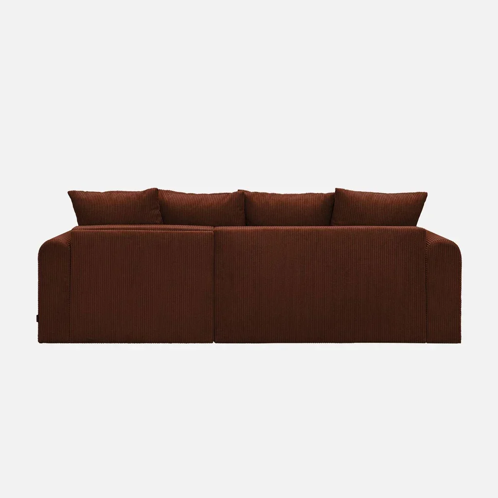 Canapé d'angle convertible velours côtelé 3 places méridienne réversible
