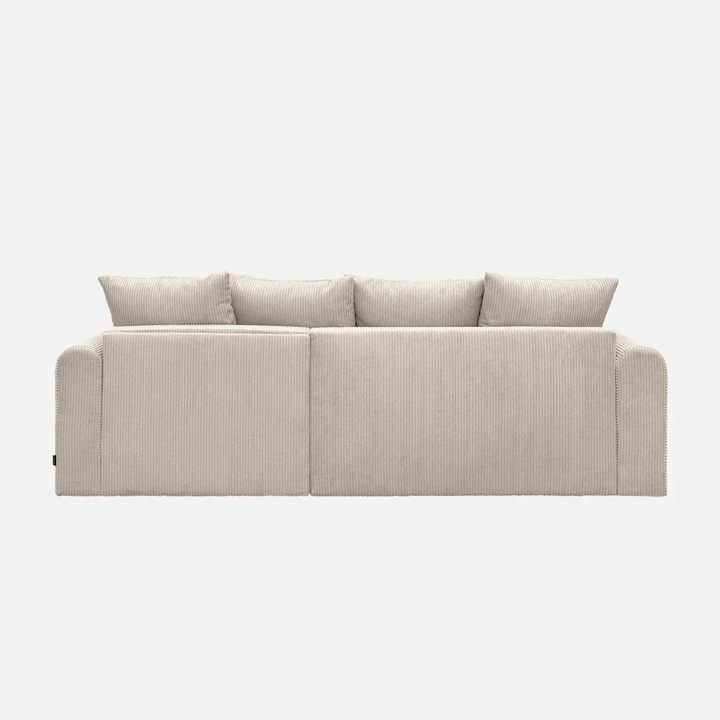 Canapé d'angle modulable convertible velours côtelé 3 places méridienne réversible