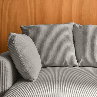 Canapé d'angle modulable convertible velours côtelé 3 places méridienne réversible Almo