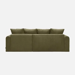 Canapé d'angle modulable convertible velours côtelé 3 places méridienne réversible Almo