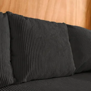 Canapé d'angle convertible velours côtelé 3 places méridienne réversible