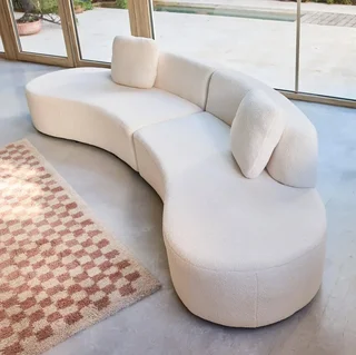 5-seat organic curved boucle modular corner sofa