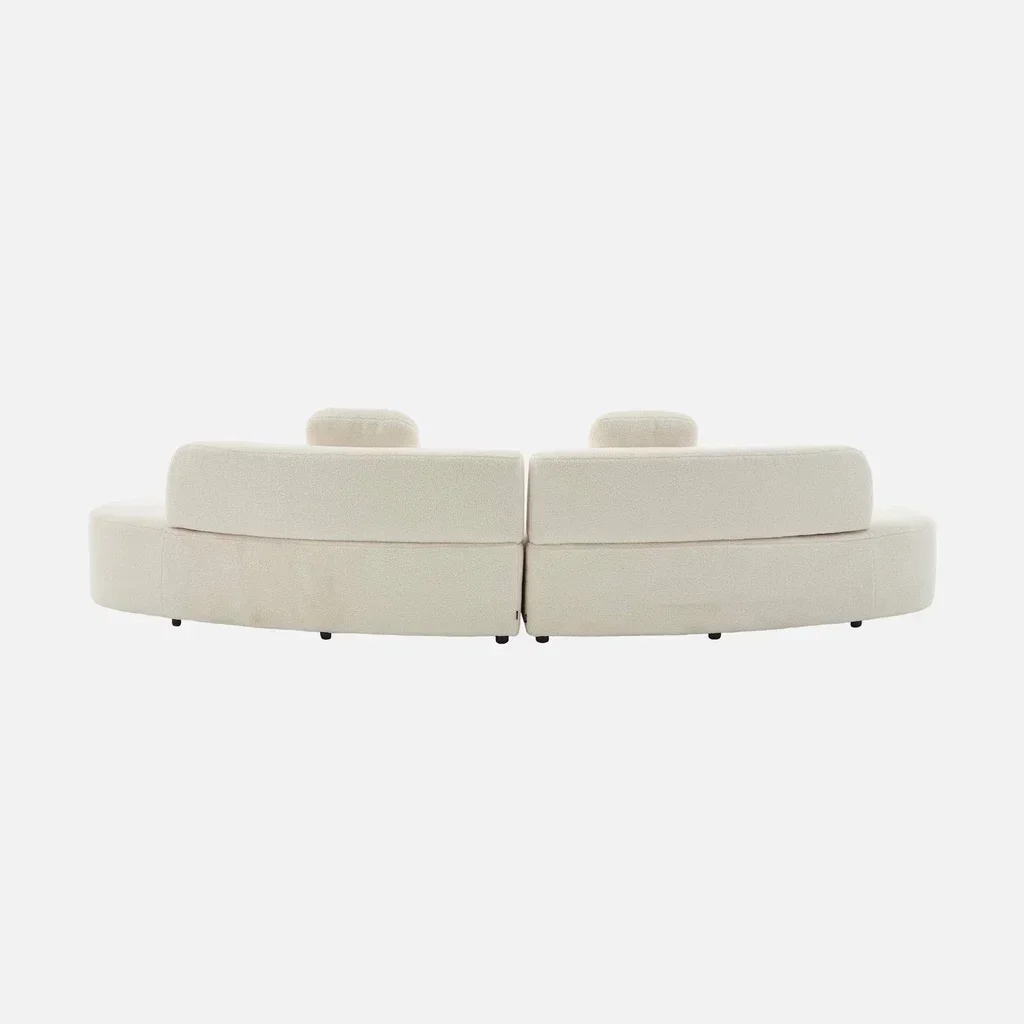 5-Sitzer organisches geschwungenes Bouclé modulares Ecksofa