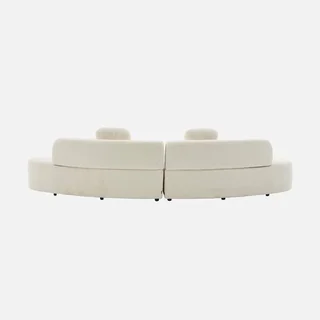 5-seat organic curved boucle modular corner sofa