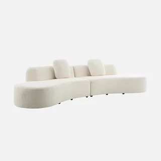 5-seat organic curved boucle modular corner sofa
