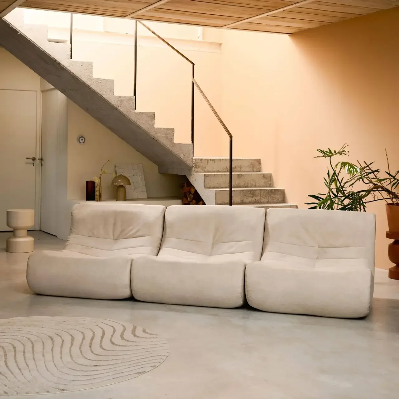 3-Sitzer Samt wasserabweisendes Sofa Sokol grau