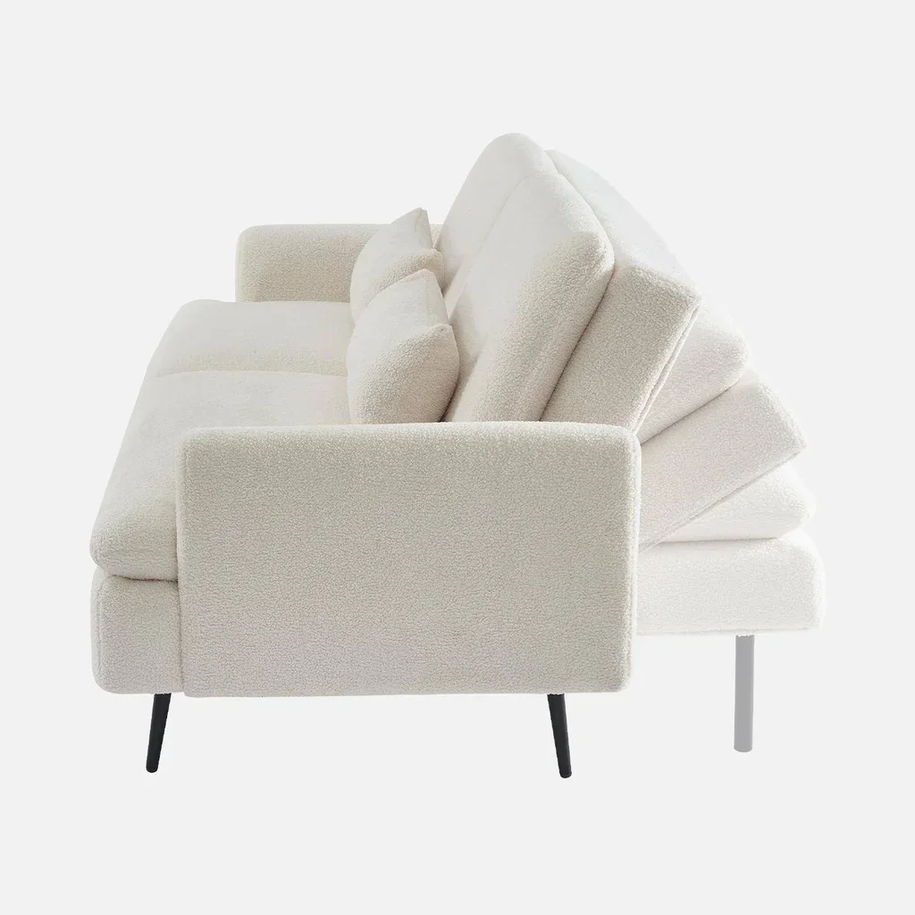 Schlafsofa 2-3 Sitzer Bouclé Stoff Skandinavischer Stil John