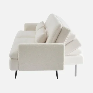 Schlafsofa 2-3 Sitzer Bouclé Stoff Skandinavischer Stil John