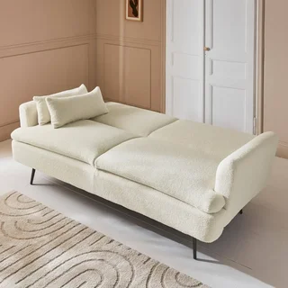 Schlafsofa 2-3 Sitzer Bouclé Stoff Skandinavischer Stil John