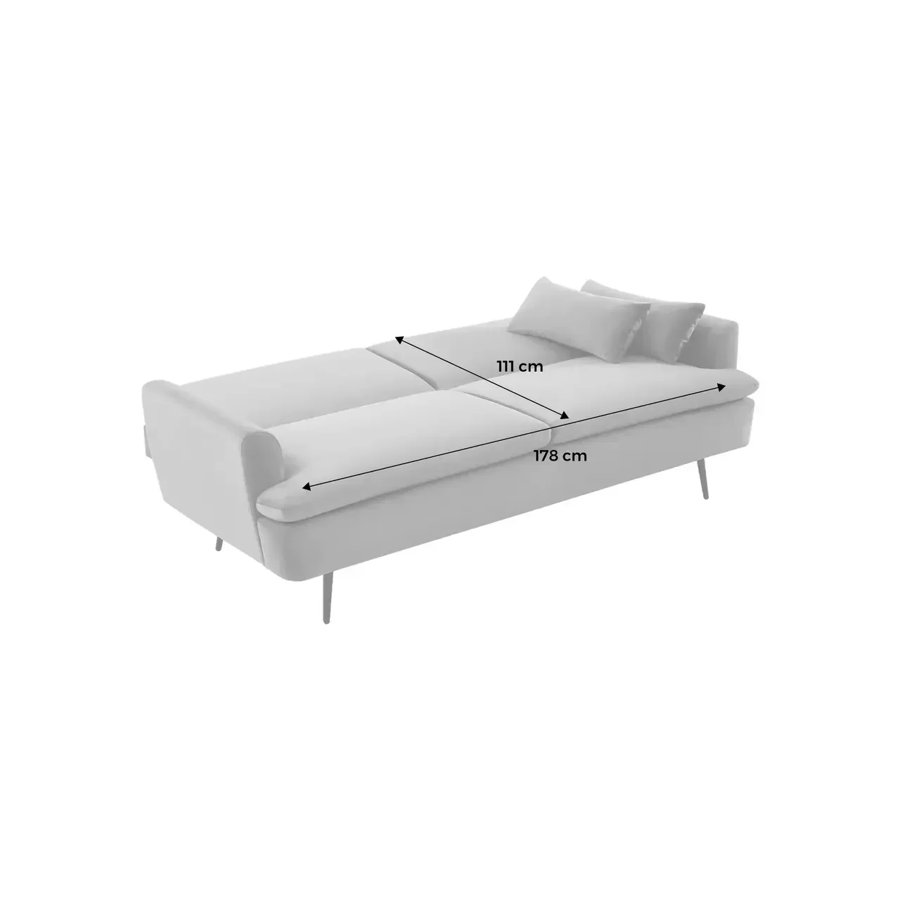 Schlafsofa 2-3 Sitzer Bouclé Stoff Skandinavischer Stil John