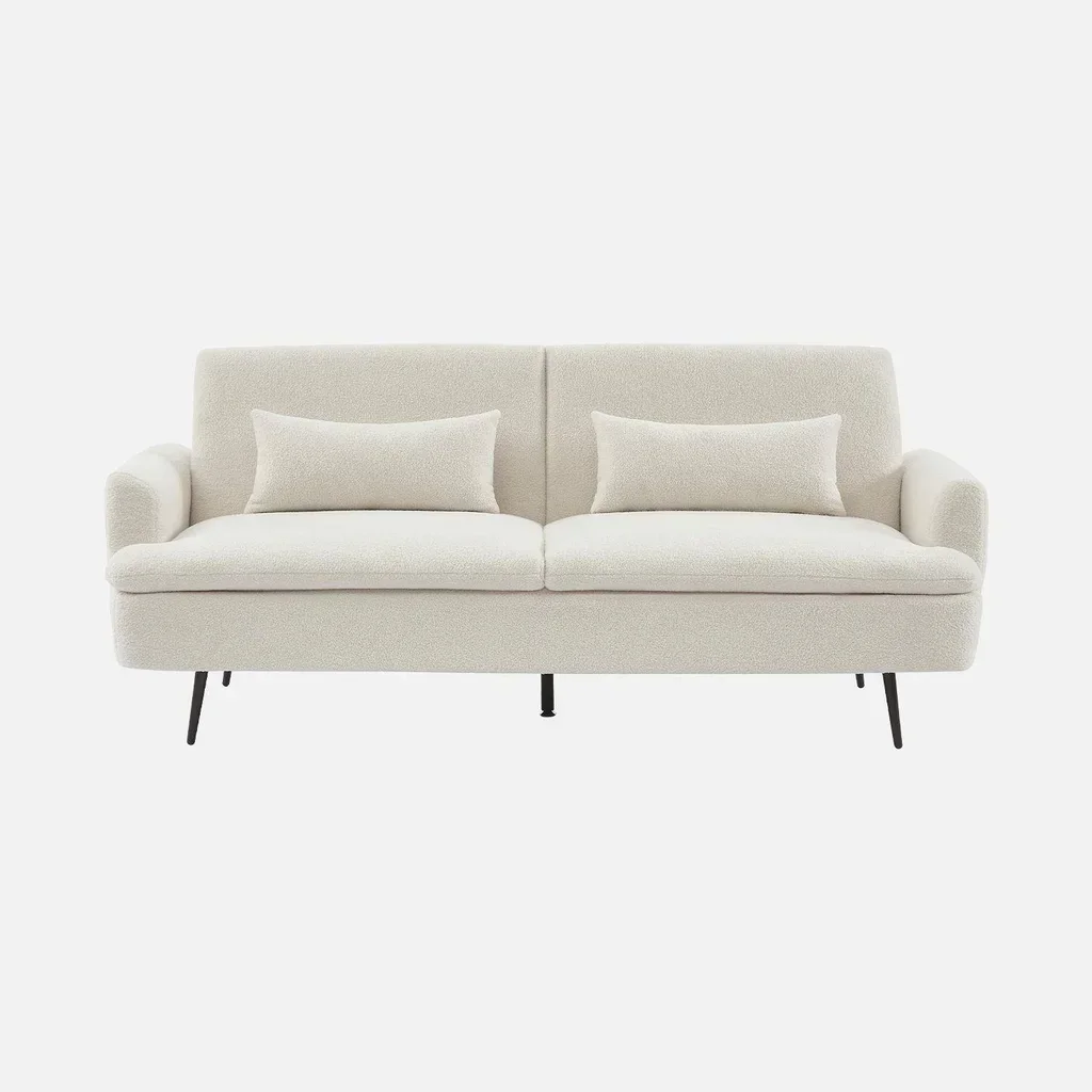Schlafsofa 2-3 Sitzer Bouclé Stoff Skandinavischer Stil John