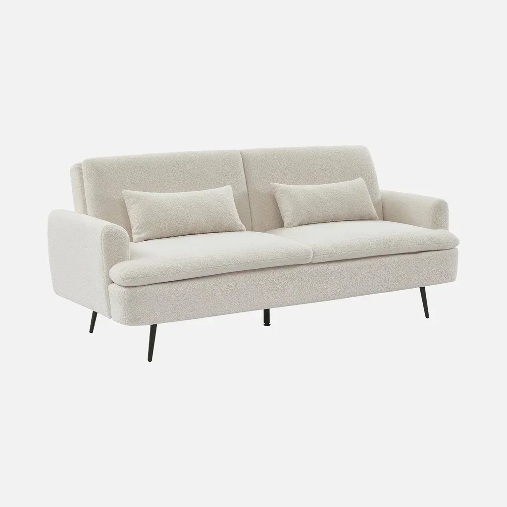 Schlafsofa 2-3 Sitzer Bouclé Stoff Skandinavischer Stil John