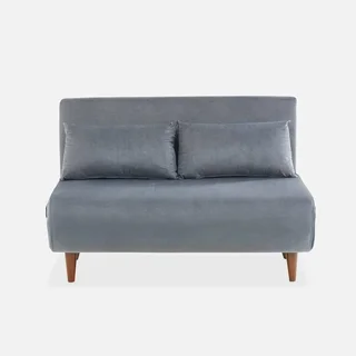 Divano Letto 2 Posti Velluto Grigio Scandinavo Guesta