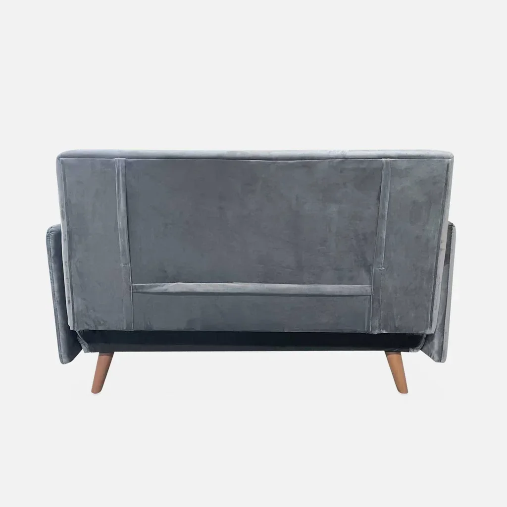 Sofá Cama 2 Plazas Terciopelo Gris Escandinavo Guesta