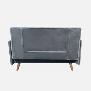 Divano Letto 2 Posti Velluto Grigio Scandinavo Guesta
