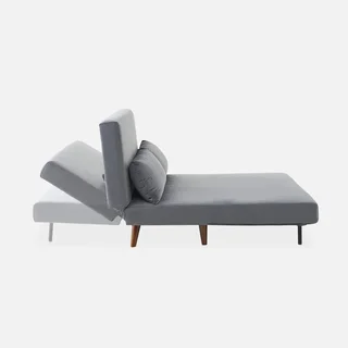 Divano Letto 2 Posti Velluto Grigio Scandinavo Guesta