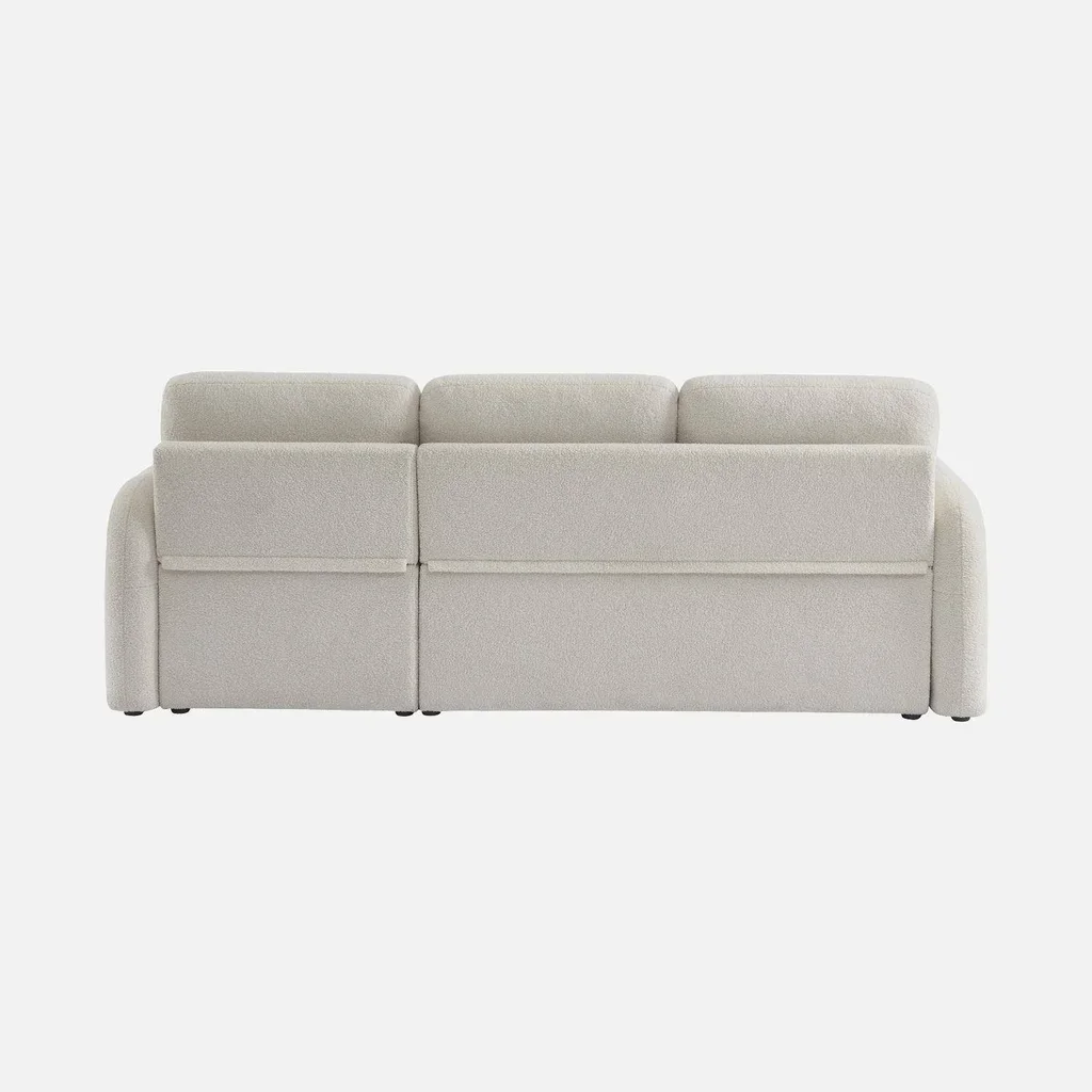 3-Seater Milano Bouclé Convertible Sofa Reversible Rounded Scandinavian Design