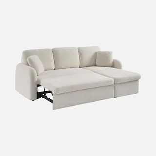 3-Seater Milano Bouclé Convertible Sofa Reversible Rounded Scandinavian Design