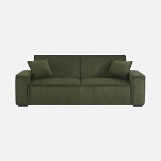 Dunkelgraues Cord-Samt 3-Sitzer Schlafsofa Feel