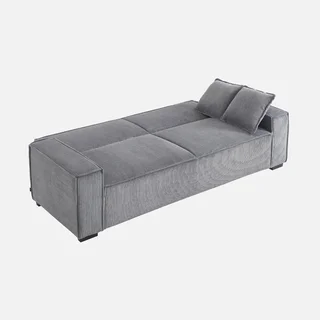Dunkelgraues Cord-Samt 3-Sitzer Schlafsofa skandinavisches Design Feel