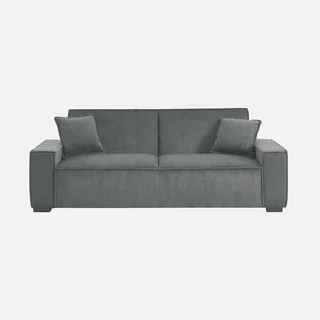 Graues Cord-Samt 3-Sitzer Schlafsofa skandinavisches Design