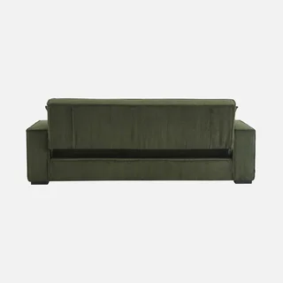 Dunkelgraues Cord-Samt 3-Sitzer Schlafsofa Feel