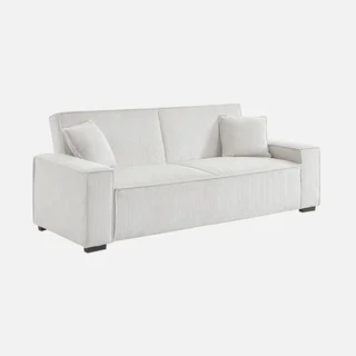 Dunkelgraues Cord-Samt 3-Sitzer Schlafsofa Feel