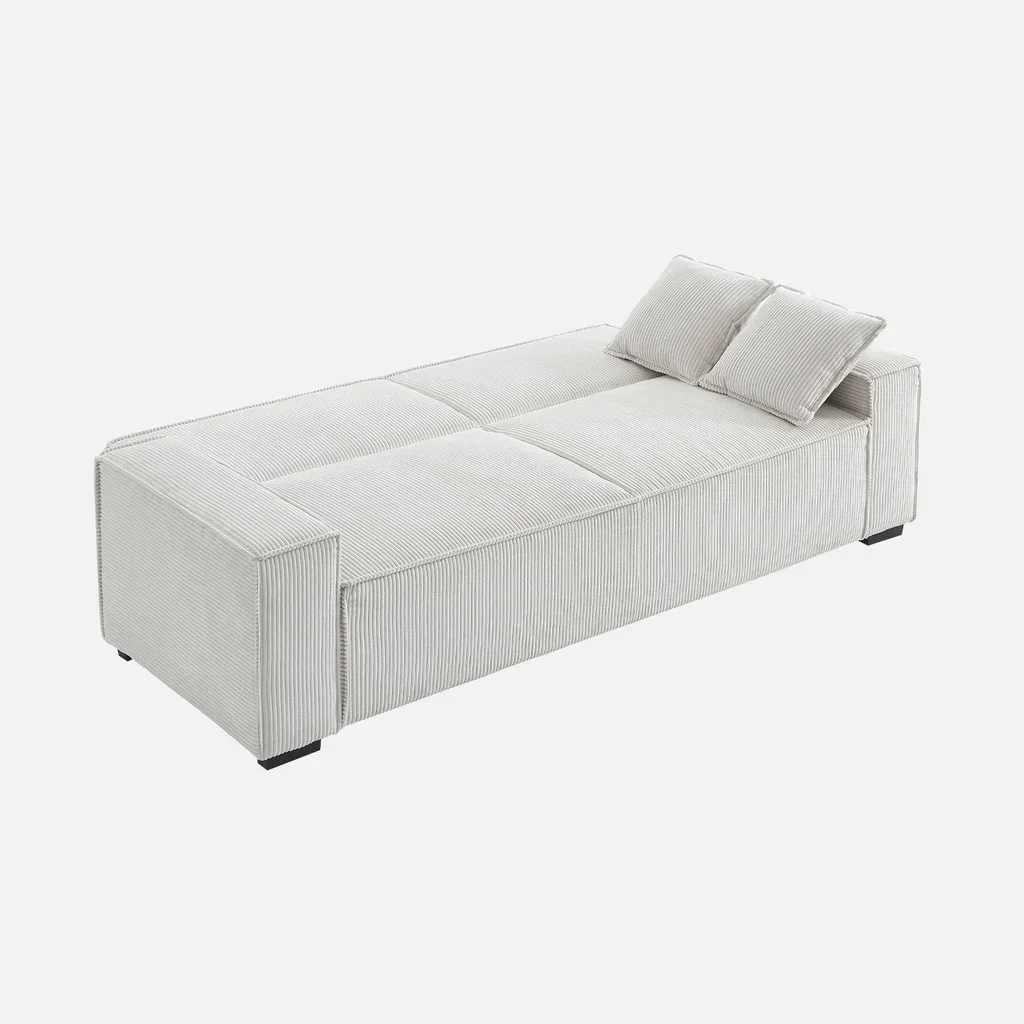 Dunkelgraues Cord-Samt 3-Sitzer Schlafsofa Feel