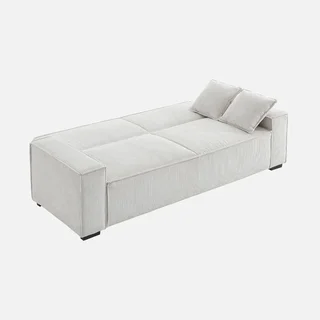 Dunkelgraues Cord-Samt 3-Sitzer Schlafsofa Feel
