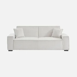Dunkelgraues Cord-Samt 3-Sitzer Schlafsofa Feel