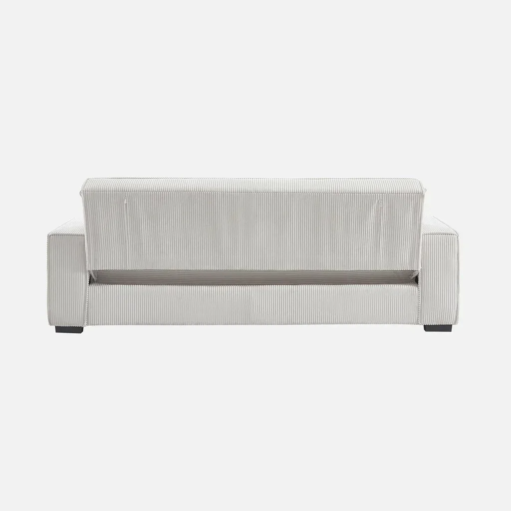 Dunkelgraues Cord-Samt 3-Sitzer Schlafsofa Feel