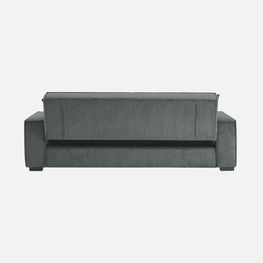 Graues Cord-Samt 3-Sitzer Schlafsofa skandinavisches Design