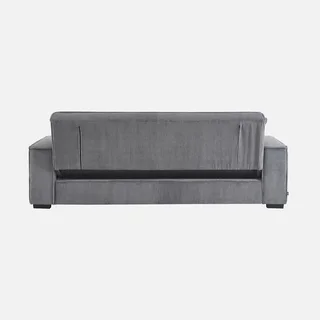 Dunkelgraues Cord-Samt 3-Sitzer Schlafsofa skandinavisches Design Feel