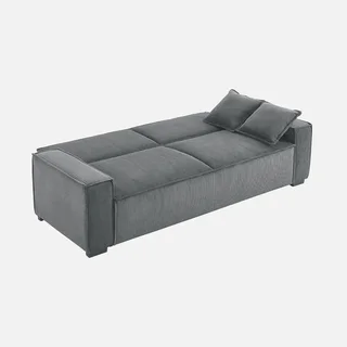 Graues Cord-Samt 3-Sitzer Schlafsofa skandinavisches Design