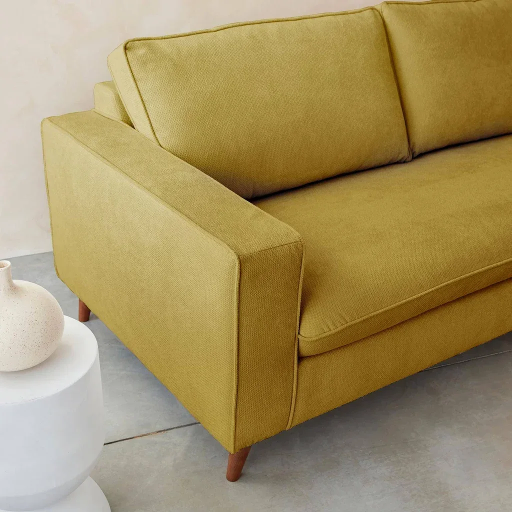 Französisches 3-Sitzer Schlafsofa aus Stoff mit 12 cm Matratze Gustave