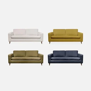Französisches 3-Sitzer Schlafsofa aus Stoff mit 12 cm Matratze Gustave