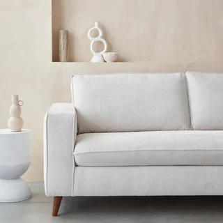 Französisches 3-Sitzer Schlafsofa aus Stoff mit 12 cm Matratze Gustave