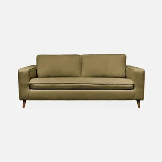 Französisches 3-Sitzer Schlafsofa aus Stoff mit 12 cm Matratze Gustave