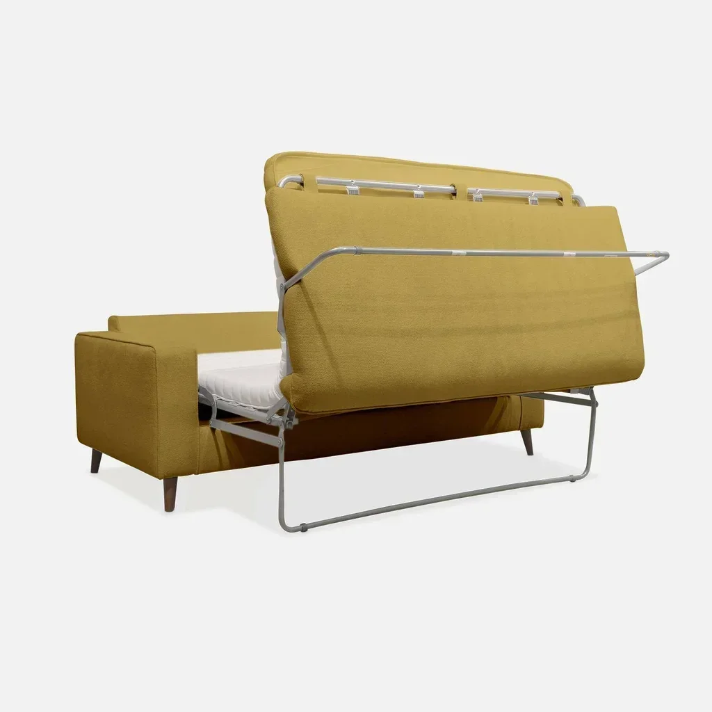 Französisches 3-Sitzer Schlafsofa aus Stoff mit 12 cm Matratze Gustave