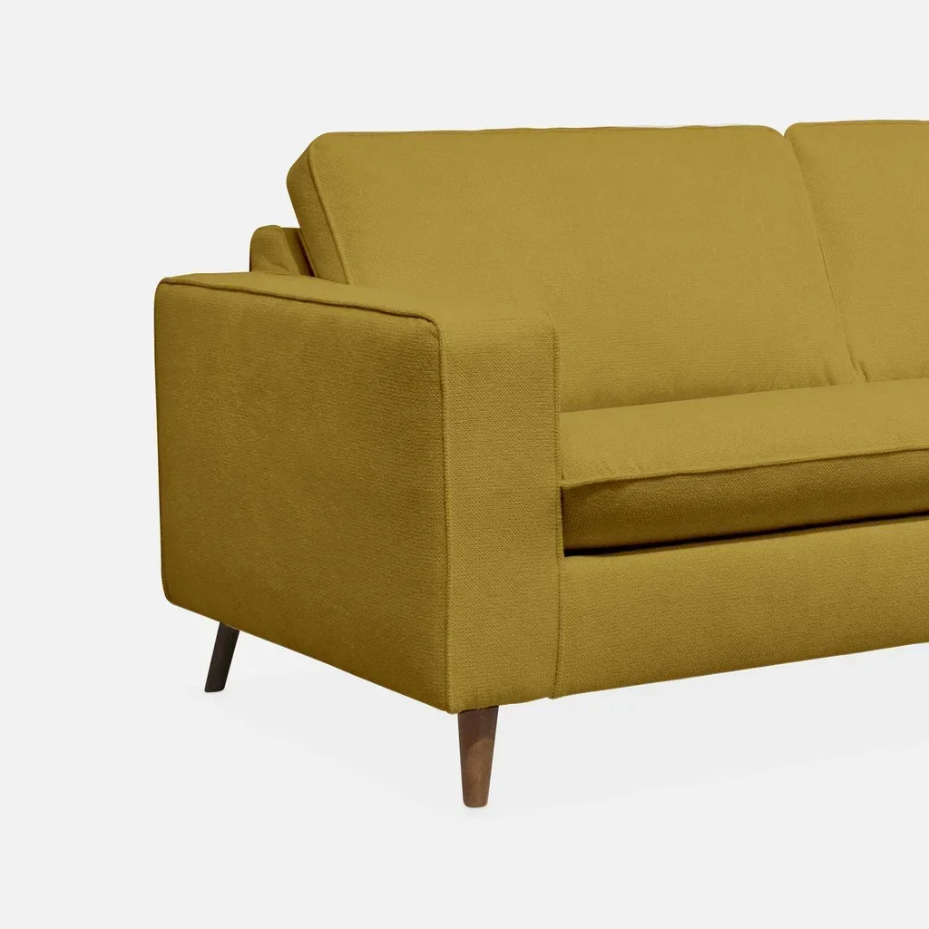 Französisches 3-Sitzer Schlafsofa aus Stoff mit 12 cm Matratze Gustave