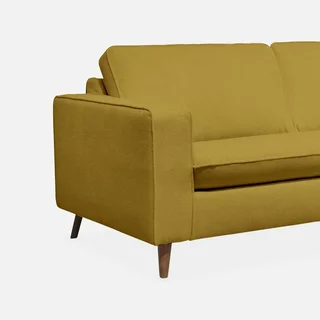 Französisches 3-Sitzer Schlafsofa aus Stoff mit 12 cm Matratze Gustave