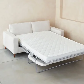 Französisches 3-Sitzer Schlafsofa aus Stoff mit 12 cm Matratze Gustave