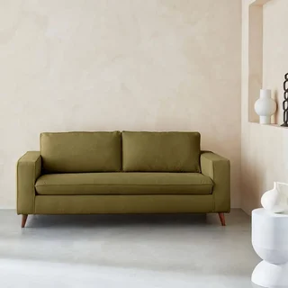 Französisches 3-Sitzer Schlafsofa aus Stoff mit 12 cm Matratze Gustave