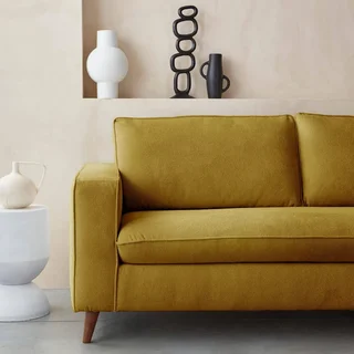 Französisches 3-Sitzer Schlafsofa aus Stoff mit 12 cm Matratze Gustave